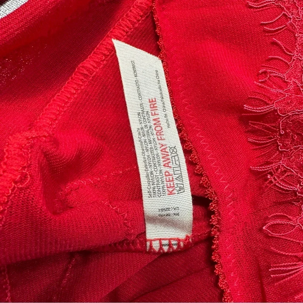 NWT New Free People Sweet Nothings Long Sleeve Red Bodysuit Size M